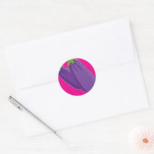 Sticker Rond Graphique d'aubergine (Enveloppe)