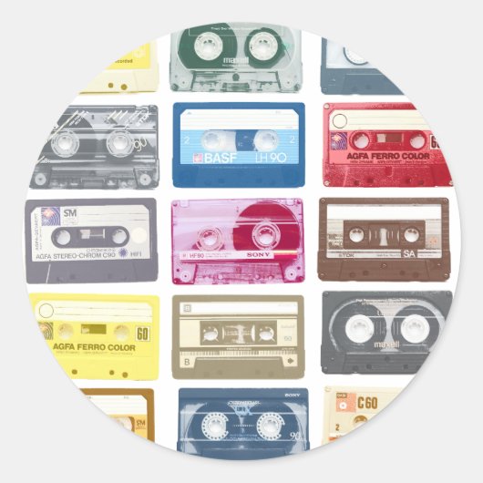 Sticker Rond Graphique de bandes mixtes (Devant)