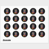 Sticker Rond Graphique de boxe thaïlandaise de Muay Thai Samura (Feuille)
