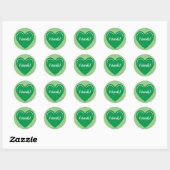 Sticker Rond Graphique de Charme Coeur Vert avec Amis Texte (Feuille)