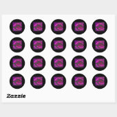 Sticker Rond Graphique de chat (Feuille)