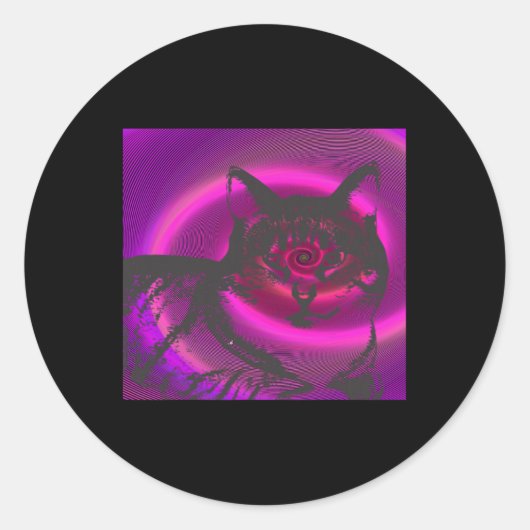 Sticker Rond Graphique de chat (Devant)