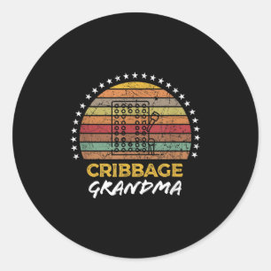 Sticker Rond Graphique de citation de jeu de carte de grand-mèr