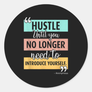 Sticker Rond Graphique de citation d'occasion motivationnelle