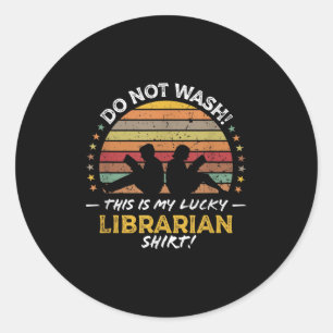 Sticker Rond Graphique de devis de bibliothèque Funny