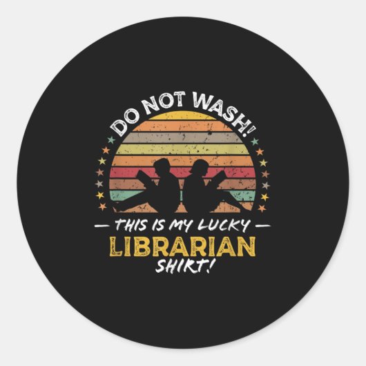 Sticker Rond Graphique de devis de bibliothèque Funny (Devant)