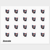 Sticker Rond Graphique De Drapeau Et D'Aigle Américain (Feuille)