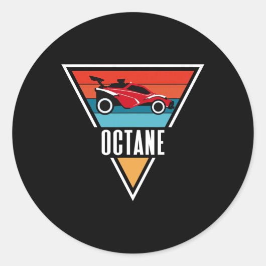 Sticker Rond Graphique de fusée Octane Soccer Rétro Coucher de (Devant)
