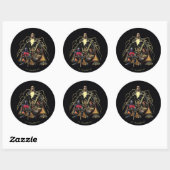 Sticker Rond Graphique de groupe triangulaire Adam noir (Feuille)