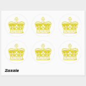 Sticker Rond Graphique de la Couronne royale (Feuille)