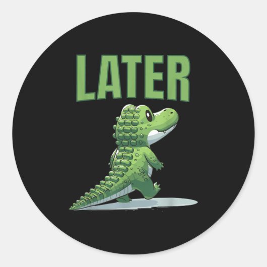 Sticker Rond Graphique de l'alligator Gator (Devant)