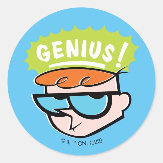 Sticker Rond Graphique de légende Dexter "Genius" (Devant)