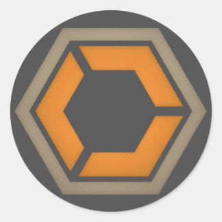 STICKER ROND GRAPHIQUE DE LOGO DE HÉX 3" DEM