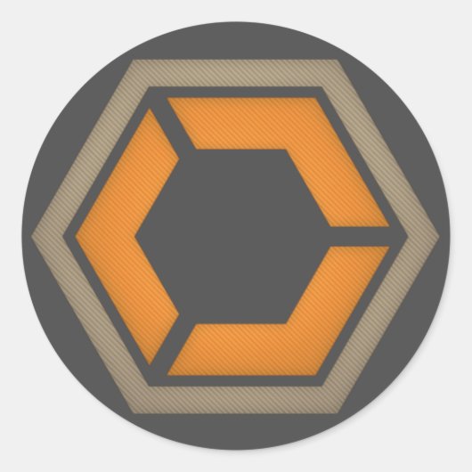 STICKER ROND GRAPHIQUE DE LOGO DE HÉX 3" DEM (Devant)