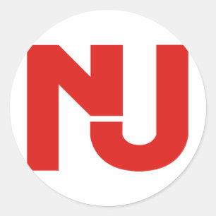 Sticker Rond Graphique de NJ (rouge)