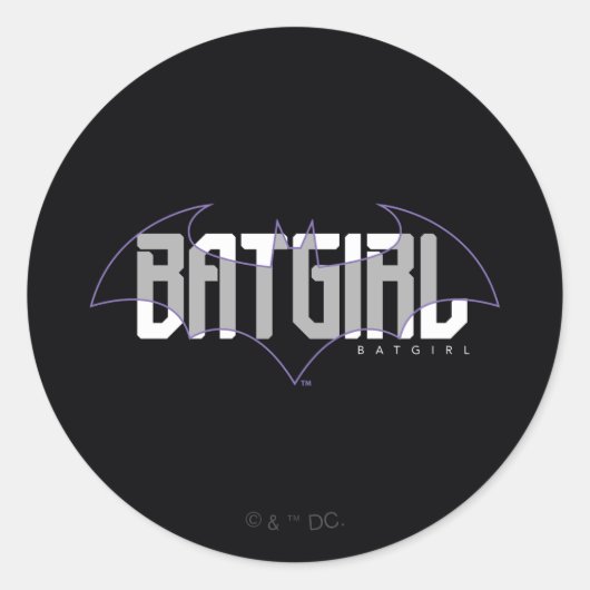 Sticker Rond Graphique de nom haute technologie Batgirl (Devant)