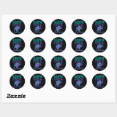 Sticker Rond Graphique de sensibilisation à la prévention et de (Feuille)