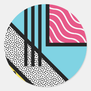 Sticker Rond graphique de style pop art memphis Abstrait dans l