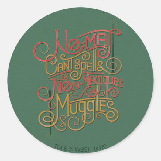 Sticker Rond Graphique de traductions localisées MUGGLE™ (Devant)