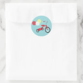 Sticker Rond Graphique de Tricycle Rouge (Sac)