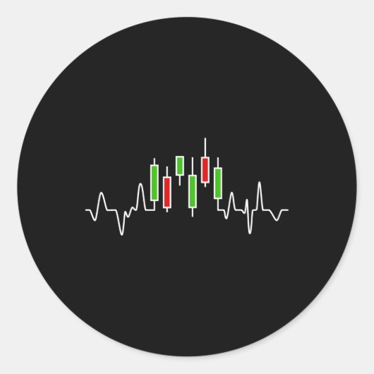 Sticker Rond Graphique D'Hebeat Du Trader Forex Ou Stock (Devant)