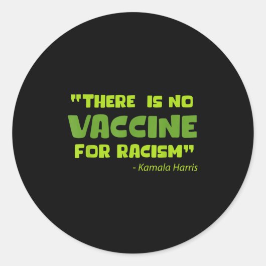 Sticker Rond Graphique d'Humour amusant vacciné Kamala Harris C (Devant)