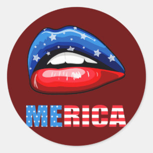 Sticker Rond Graphique Drapeau Américain 4 Juillet Pour Hommes