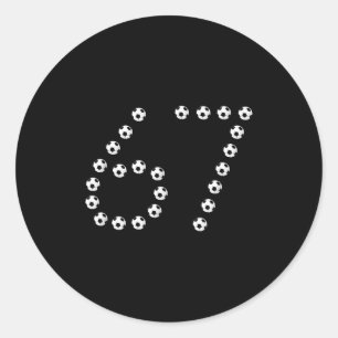 Sticker Rond Graphique du numéro de football 67 _ Maillot de sp