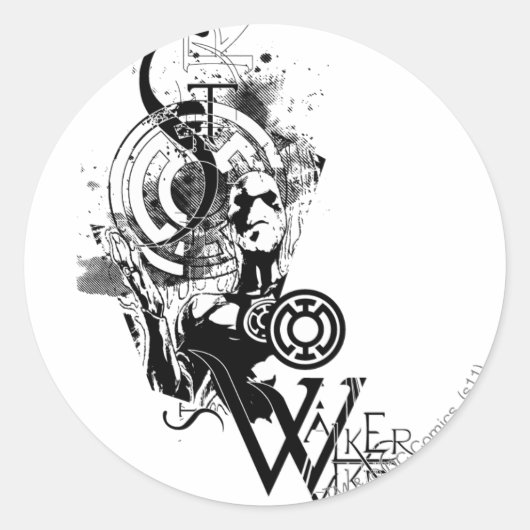 Sticker Rond Graphique en lanterne bleue 2 (Devant)