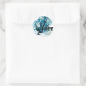 Sticker Rond Graphique en lanterne bleue 3 (Sac)