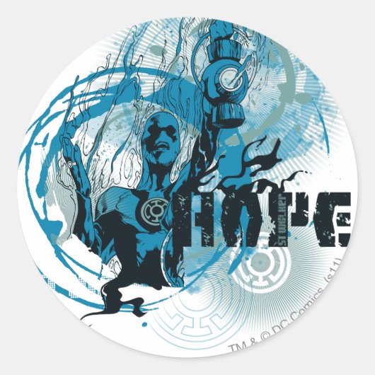 Sticker Rond Graphique en lanterne bleue 3 (Devant)
