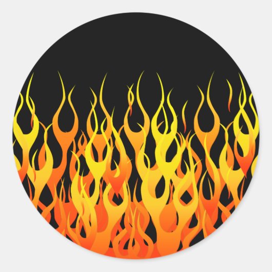Sticker Rond Graphique Flames Hot Racing (Devant)