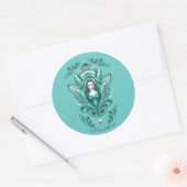 Sticker Rond Graphique fleuri d'Aquaman | Mera (Enveloppe)