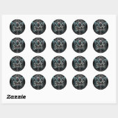 Sticker Rond Graphique gothique cyberpunk statique de Séraphin (Feuille)