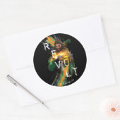 Sticker Rond Graphique réfracté de "révolte" d'Aquaman | (Enveloppe)