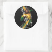 Sticker Rond Graphique réfracté de "révolte" d'Aquaman | (Sac)