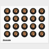 Sticker Rond Graphique Rétro Classique de Poulet Drôle F Caw (Feuille)