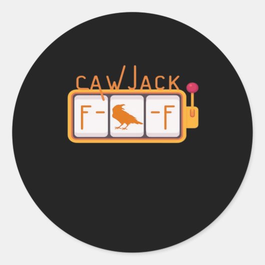 Sticker Rond Graphique Rétro F-Caw-F Jackpot (Devant)