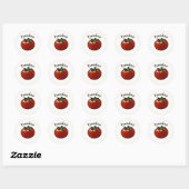 Sticker Rond Graphique rustique pomodoro tomate italien (Feuille)