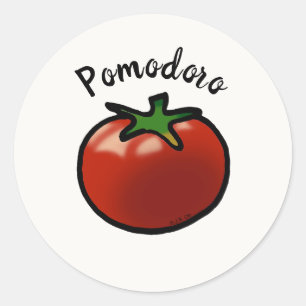 Sticker Rond Graphique rustique pomodoro tomate italien