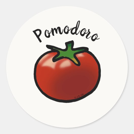Sticker Rond Graphique rustique pomodoro tomate italien (Devant)