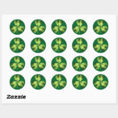 Sticker Rond Graphique shamrock à trois feuilles (Feuille)