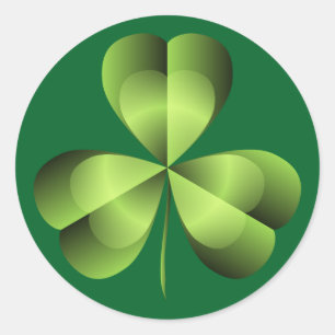 Sticker Rond Graphique shamrock à trois feuilles