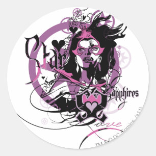 Sticker Rond Graphique Star Sapphire 6