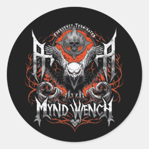 Sticker Rond Graphique Terminé du Groupe de Heavy Metal Rock An