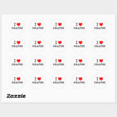 Sticker Rond Graphiques d'amour (Feuille)