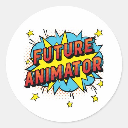 Sticker Rond Graphiques de mouvement d'animation Future (Devant)