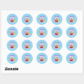 Sticker Rond Graphisme Amusant de Telly Monster (Feuille)