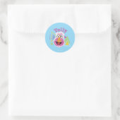 Sticker Rond Graphisme Amusant de Telly Monster (Sac)