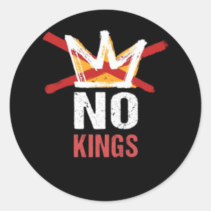 Sticker Rond Graphisme Anti-Vintage Sans Rois